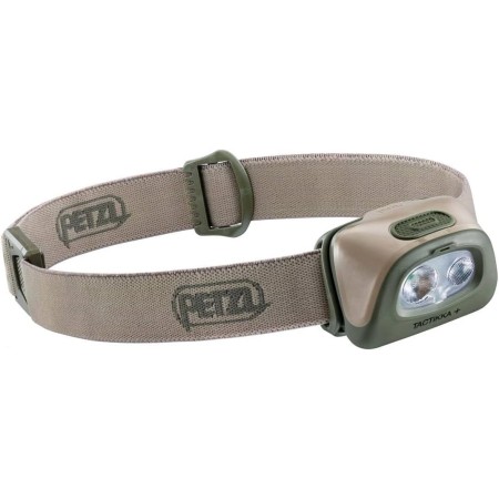 PETZL TACTIKKA+ Headlamp - Compact and Powerful 350 Lumen Headlamp, for Hunting and Fishing with White or Red Lighting - Camo