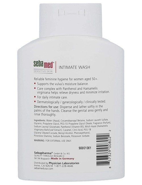 Sebamed Feminine Intimate Wash Menopause pH 6.8 Gentle Hydrating Vaginal Wash Feminine Hygiene Clinically Tested (200mL)