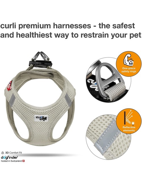 Curli Vest Harness Air-Mesh Dog Harness Pet Vest No-Pull Step-in Harness with Padded Black S