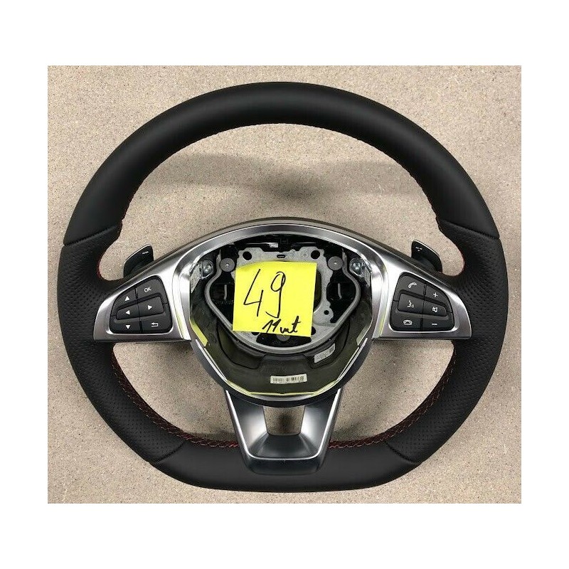 Mercedes- Benz A CLS GLE GLA GLS Flat Bottom AMG Perforated Steering Wheel 49