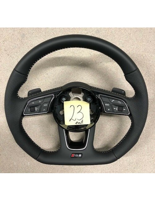 Audi RS5-Line A4 A5 S4 S5 Half Perforated Flat Bottom MLF Steering Wheel 23