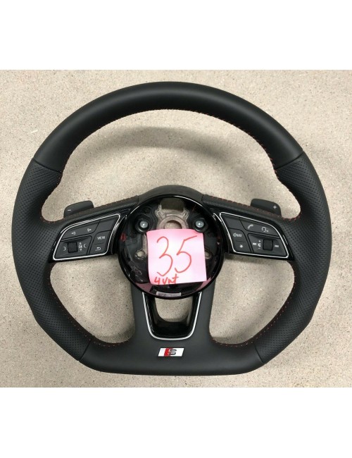 Audi A4 A5 S4 S5 Q5 SQ5 Half Perforated Flat Bottom S Logo Steering Wheel  35