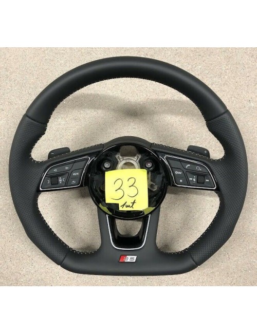 Audi A4 A5 S4 S5 Q5 SQ5 Half Perforated Flat Bottom Steering Wheel  33