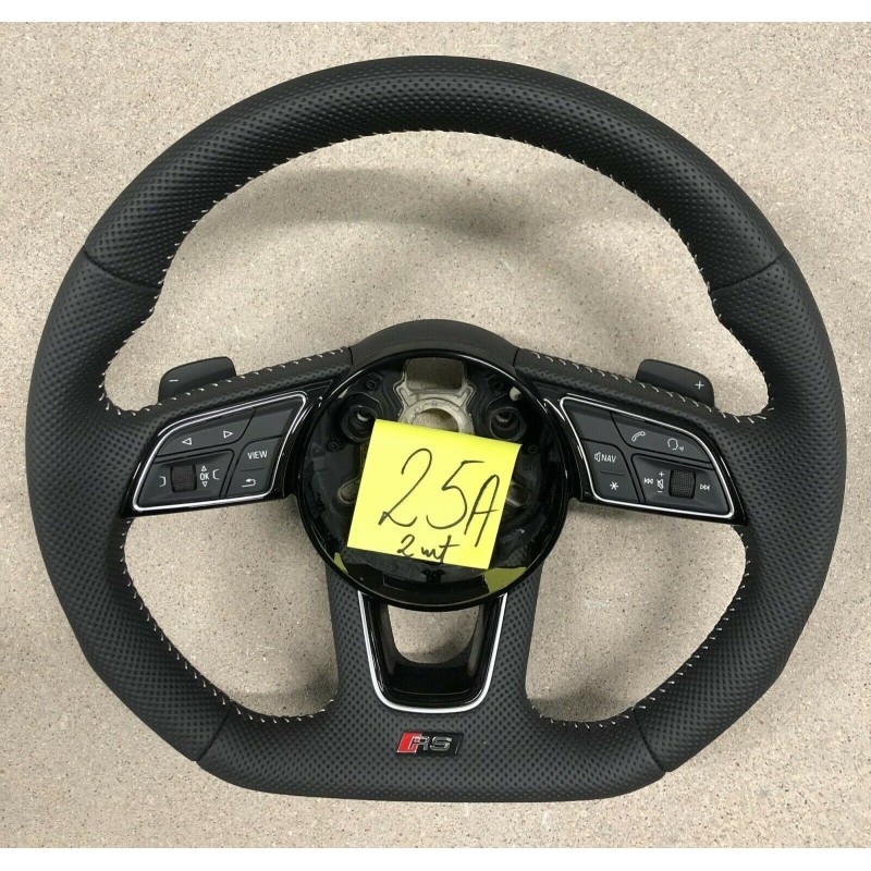 Audi RS Line A4 A5 S4 S5 Flat Bottom Full Perforated Steering Wheel 25A