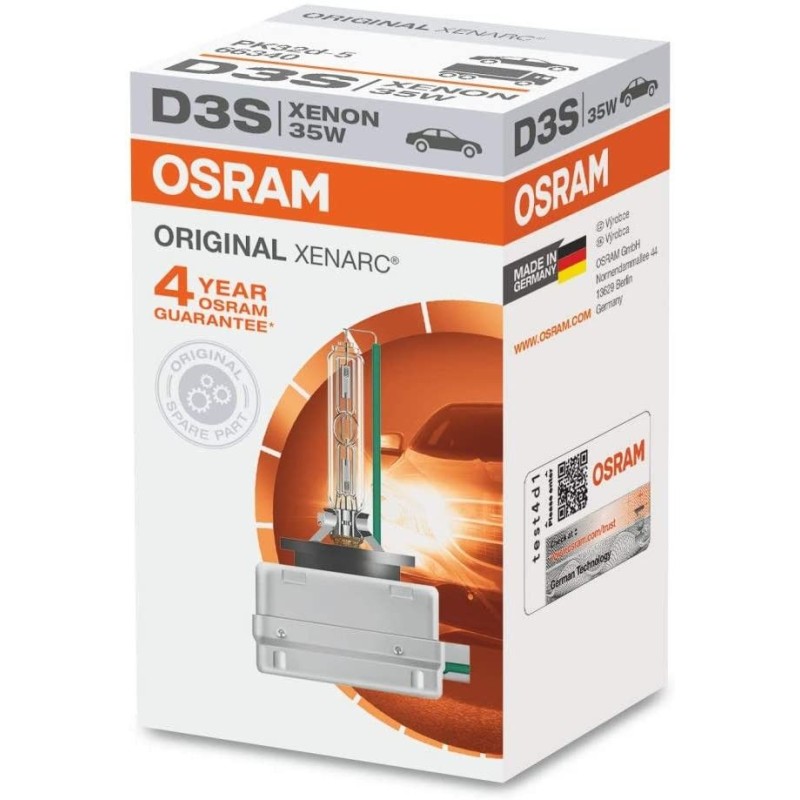 Genuine Osram 66340 Xenarc 35W D3S PK32D-5 4600K HID Xenon Light Bulb (1 Pack)