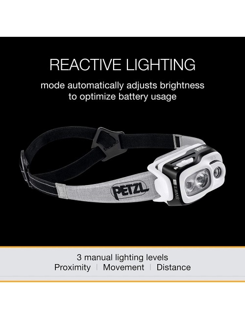 Petzl Swift RL E095BA00 Headlamp, Black, 7.8 W