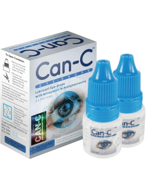 Can-C Eye Drops 5ml Liquid (2 in 1 Pack) Can C Cataract Eye Drops N-Acetylcarnosine, Human and Animal Eye, Cataract Eye Drops
