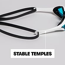 arena cobra ultra swipe closeup feature side temples, increased stability