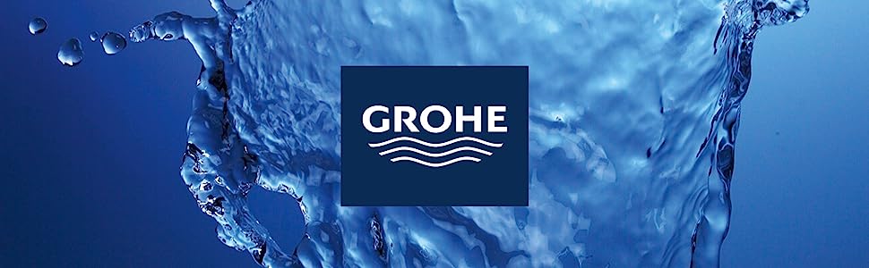 Water falling down with Grohe logo
