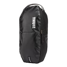 carrying case, duffel bag container, storage pouch, self containing duffel bag, duffel bag, travel