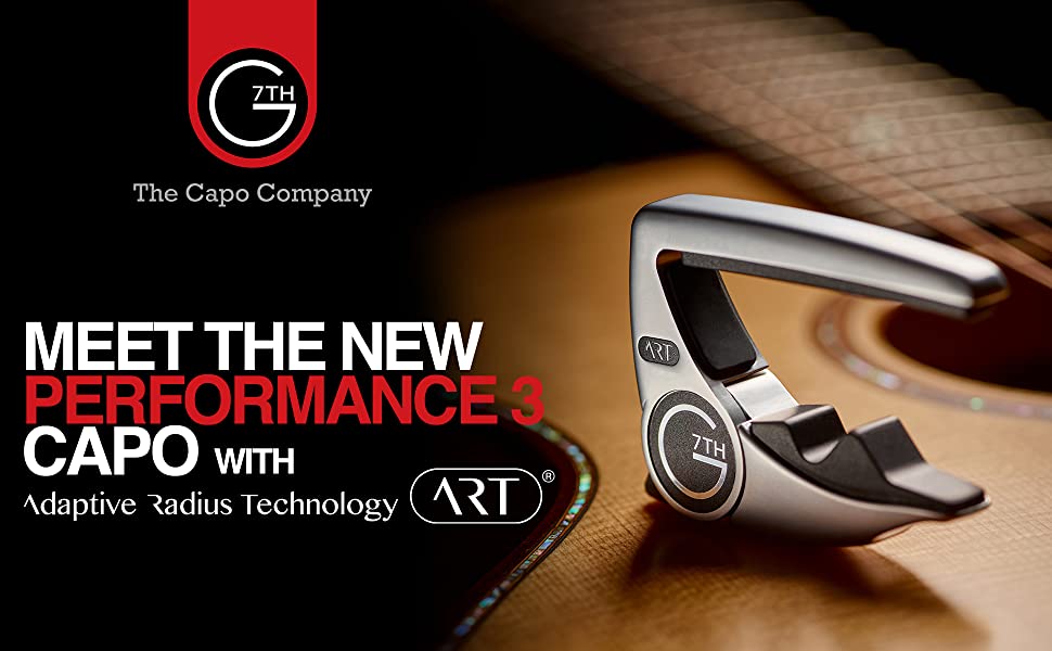 Meet the G7th Performance 3 Capo with Adaptive Radius Technology (ART) for steel string guitars