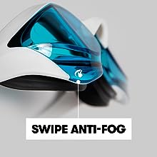 arena cobra ultra swipe closeup feature anti fog technology, just a swipe