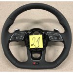 Audi RS Line A4 S4 A5 S5 Q5 SQ5 Flat Perforated Leather Steering Wheel with shift pedals and airbag