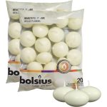BOLSIUS Unscented 1.75" Floating Candles - Pure Rich Creamy Ivory, 40 Set - Smokeless, European Quality - Imbue Breathtaking