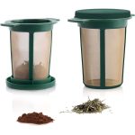 Finum Reusable Stainless Steel Coffee and Tea Infusing Mesh Brewing Basket, Medium, Black