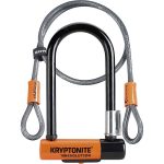 Kryptonite Evolution Mini-7 Bike U-Lock with Cable, Heavy Duty Anti-Theft Bicycle U Lock, 13mm Shackle and 10mm x4ft Length