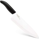 Kyocera Advanced Ceramic Revolution Series 7-inch Professional Chef's Knife, Black Handle, White Blade