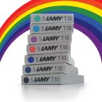Lamy T10 Assorted Colour Pack Fountain Pen Ink Cartridges Refills Spare Replacement For All Lamy Fountian Pens (1 Pack Of Each)