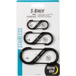 Nite Ize S-Biner Dual Carabiners, Stainless-Steel, Black, Assorted 3-Pack, Sizes 2, 3, 4