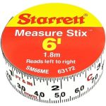 Starrett Tape Measure Stix with Adhesive Backing - Mount to Work Bench, Saw Table, Drafting Table - 3/4" x 6', English Metric,