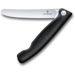 Victorinox 4.3-Inch Swiss Classic Foldable Paring Knife with Wavy Edge in Black